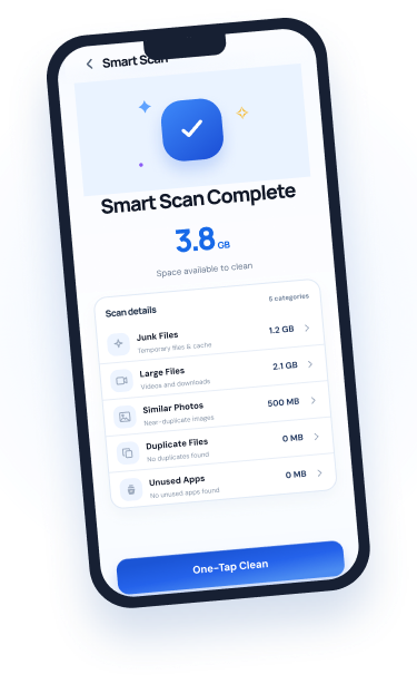 SmartClean junk removal screen